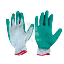 Günstige Großhandelspreis Latex beschichtete Baumwollhandschuh 10 Gauge One Thread Flat Finished Coating Latex Handschuhe